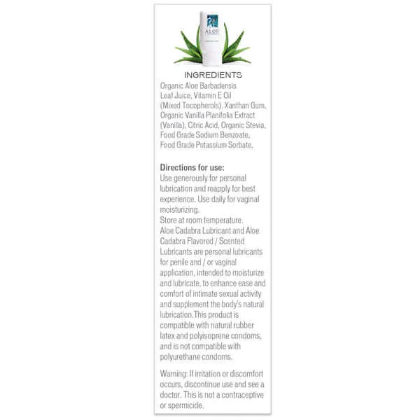 Aloe Cadabra Organic Lubricant Tahitian Vanilla 2.5 fluid ounces