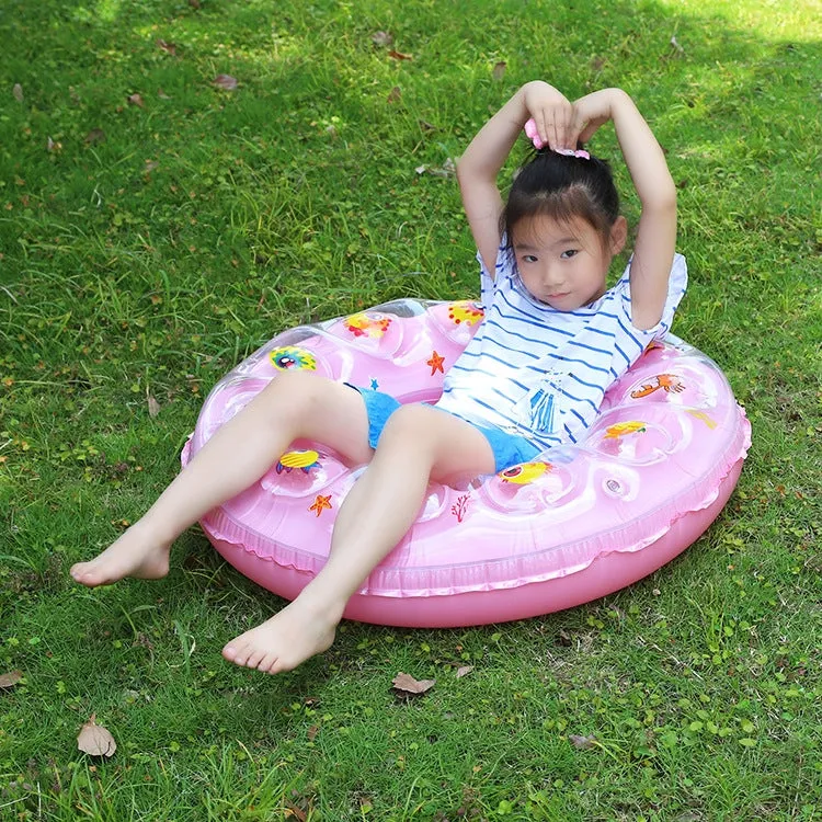 Cartoon Pattern Double Airbag Thickened Inflatable Swimming Ring Crystal Swimming Ring, Size:80 cm(Orange)
