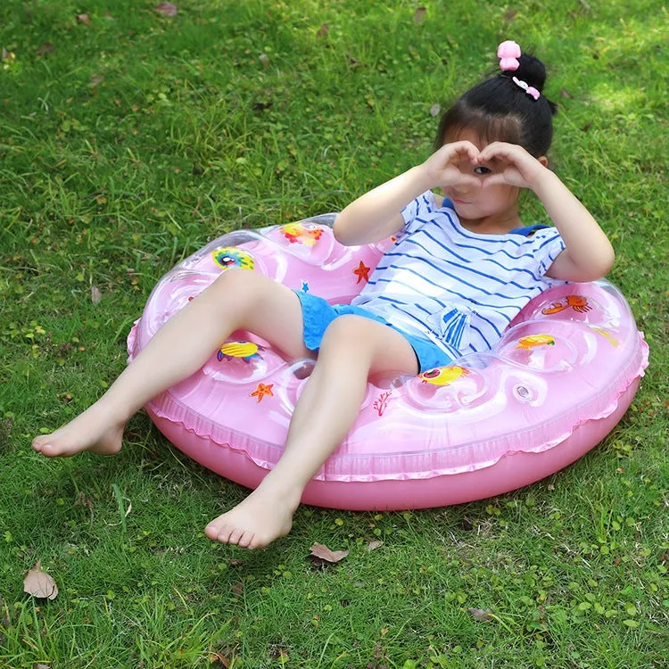 Cartoon Pattern Double Airbag Thickened Inflatable Swimming Ring Crystal Swimming Ring, Size:80 cm(Orange)