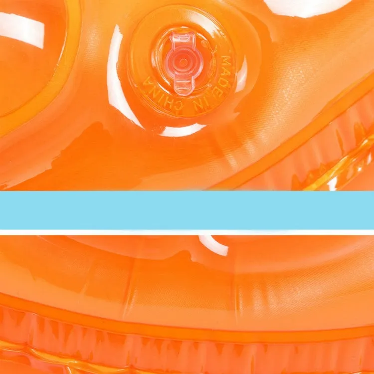 Cartoon Pattern Double Airbag Thickened Inflatable Swimming Ring Crystal Swimming Ring, Size:80 cm(Orange)