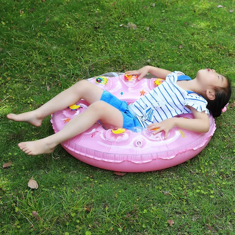 Cartoon Pattern Double Airbag Thickened Inflatable Swimming Ring Crystal Swimming Ring, Size:80 cm(Orange)